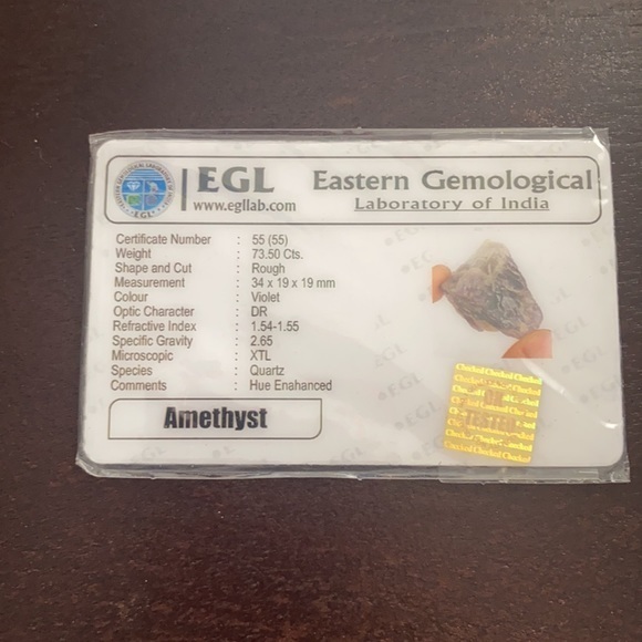 amethyst & aquamarine rough stone copper pendant - Picture 7 of 8